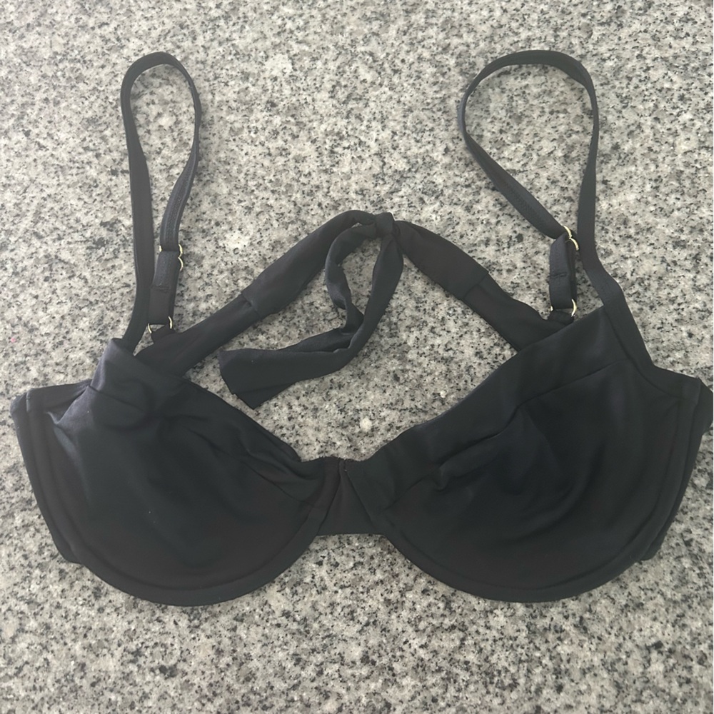 Monday Swim black Maui bikini top